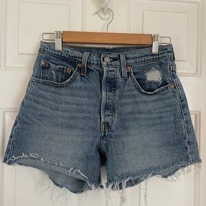 Levi's 501 90s Blue Distressed Jean Shorts